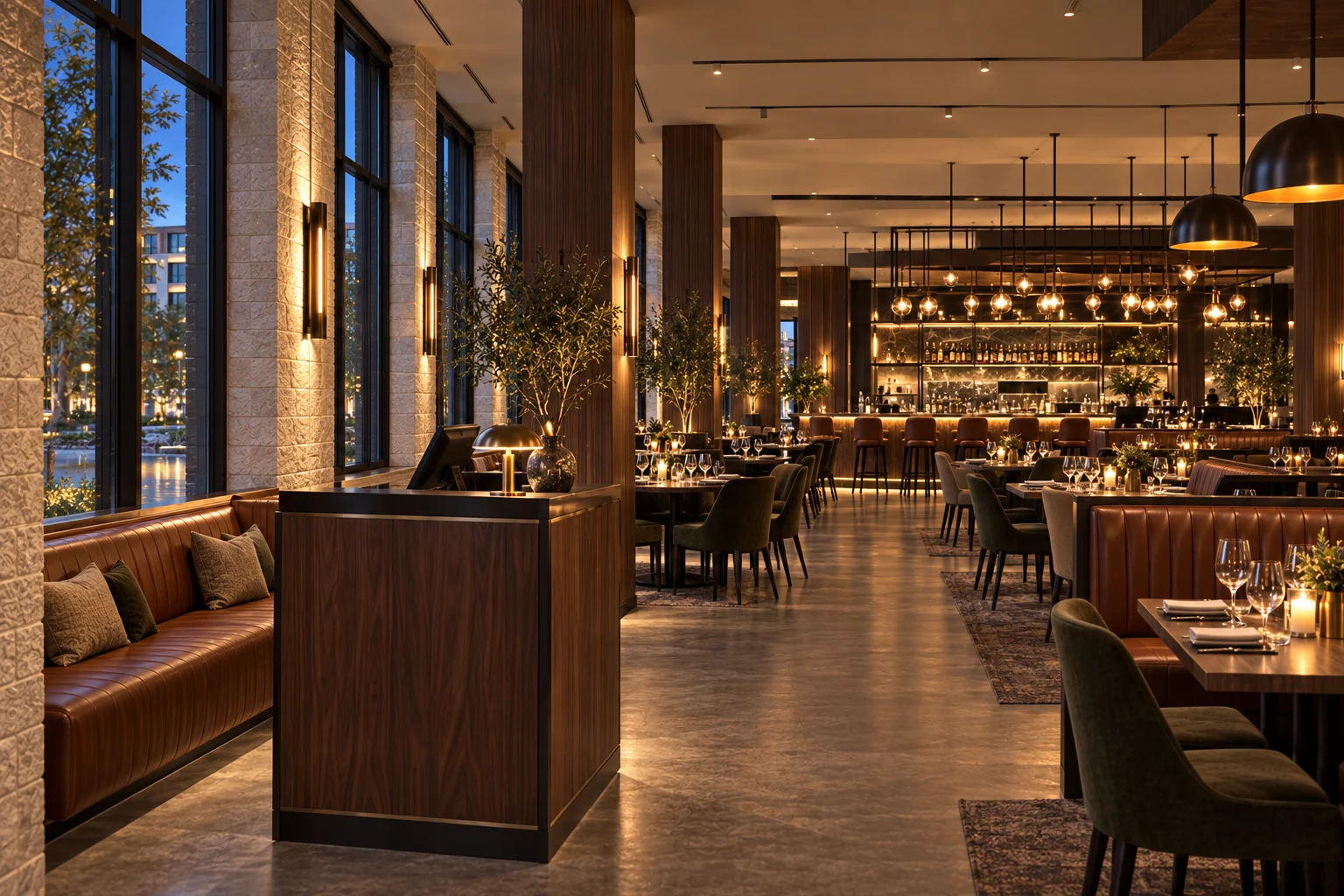 Proposed bar & grill concept: west arrival + welcome at 4474.