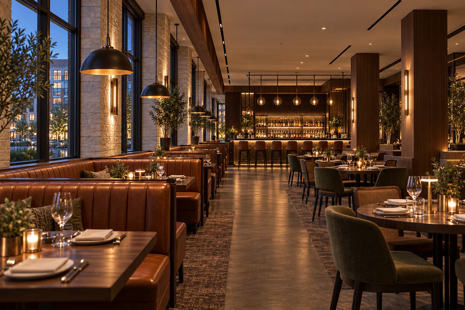Proposed bar & grill concept: south booth dining at 4474.