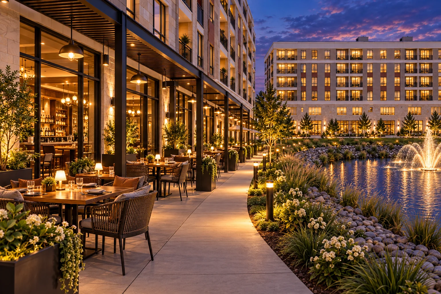 Proposed bar & grill concept: outdoor dining terrace at 4474.