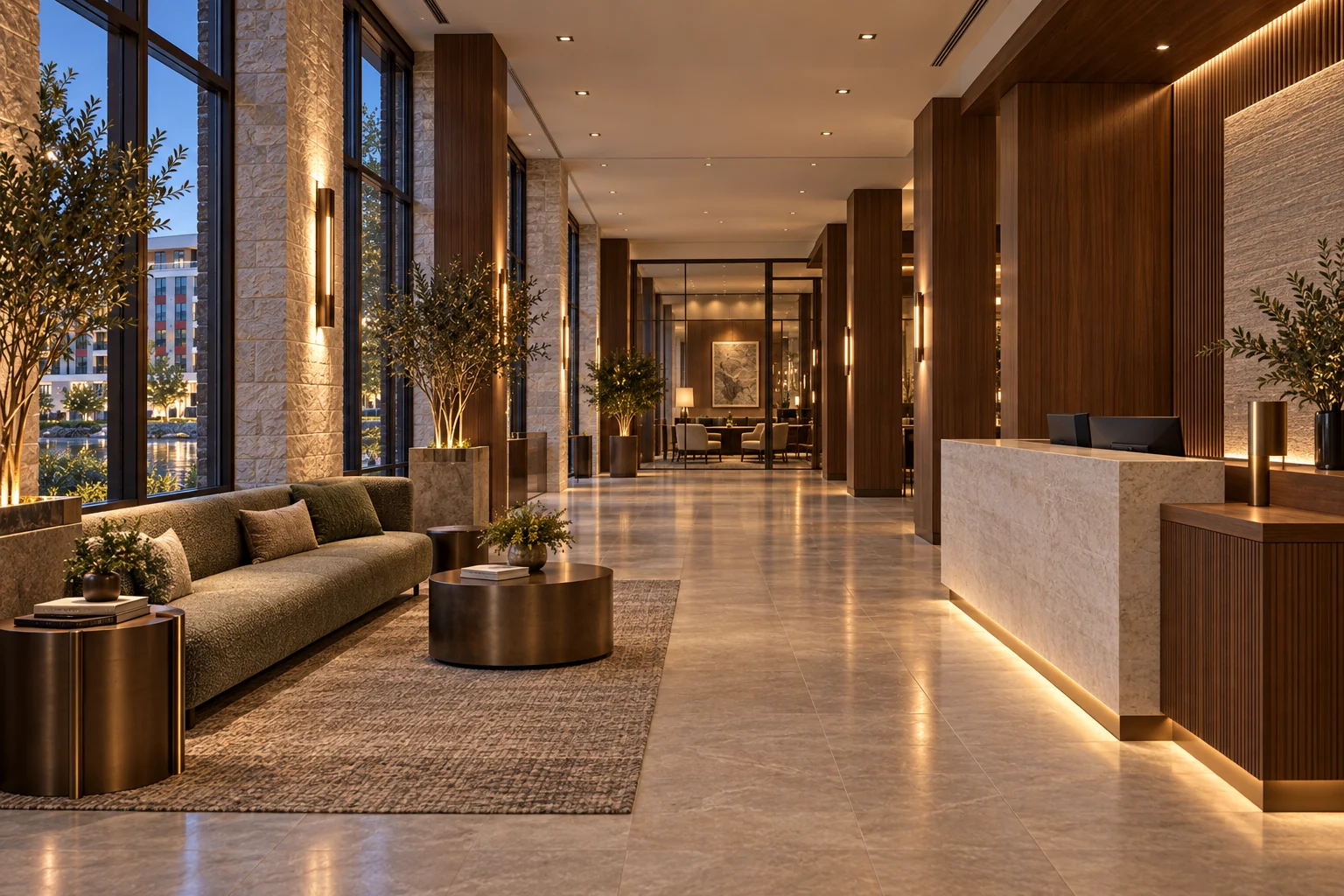 Proposed luxury office concept: reception + arrival at 4474.