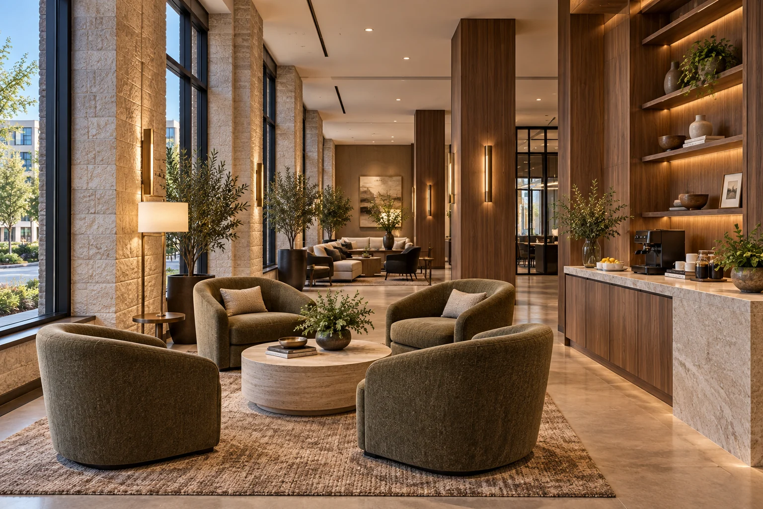 Proposed luxury office concept: client lounge at 4474.