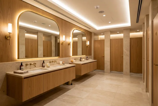 Shared restrooms + circulation