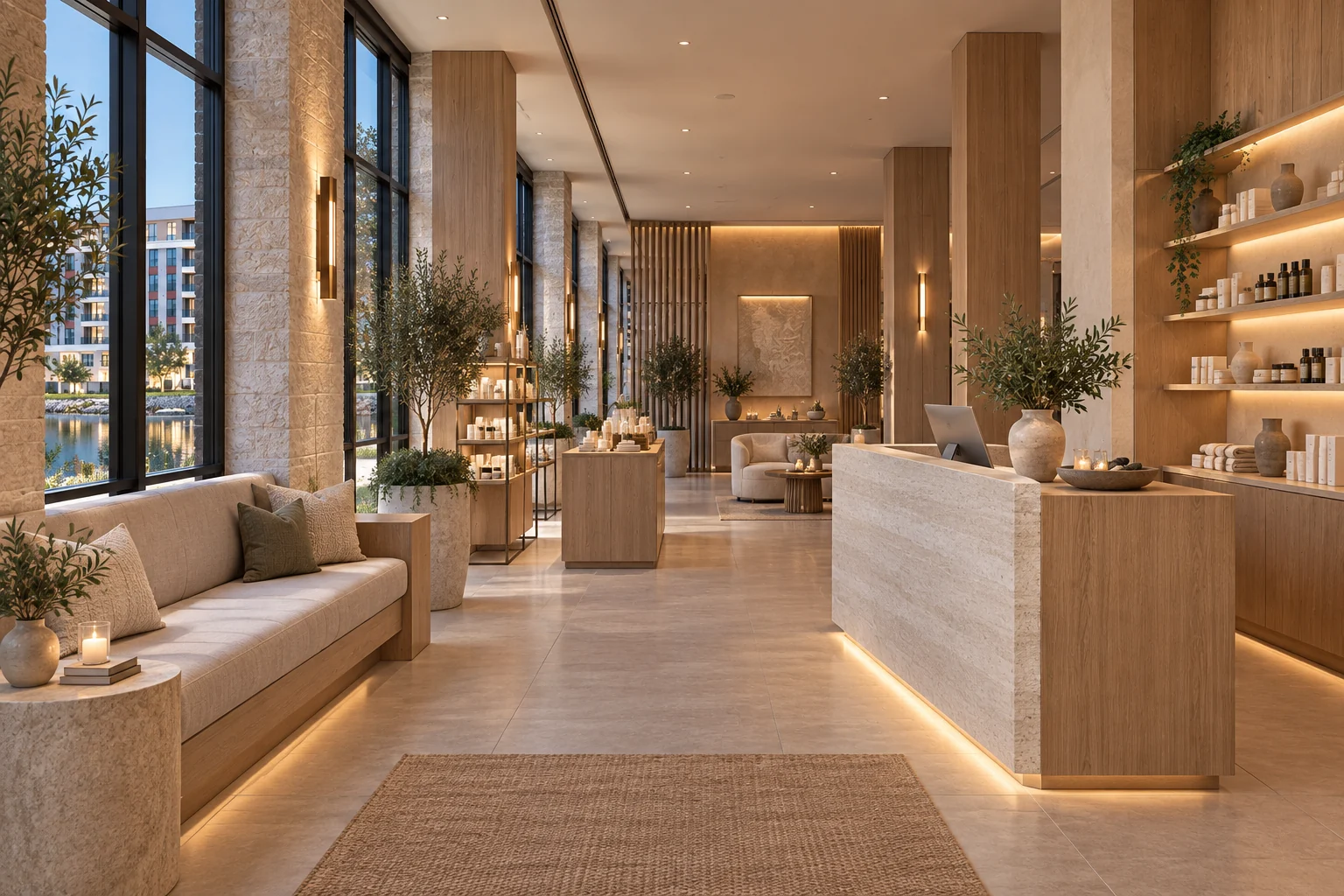 Proposed luxury day spa concept: reception + retail at 4474.