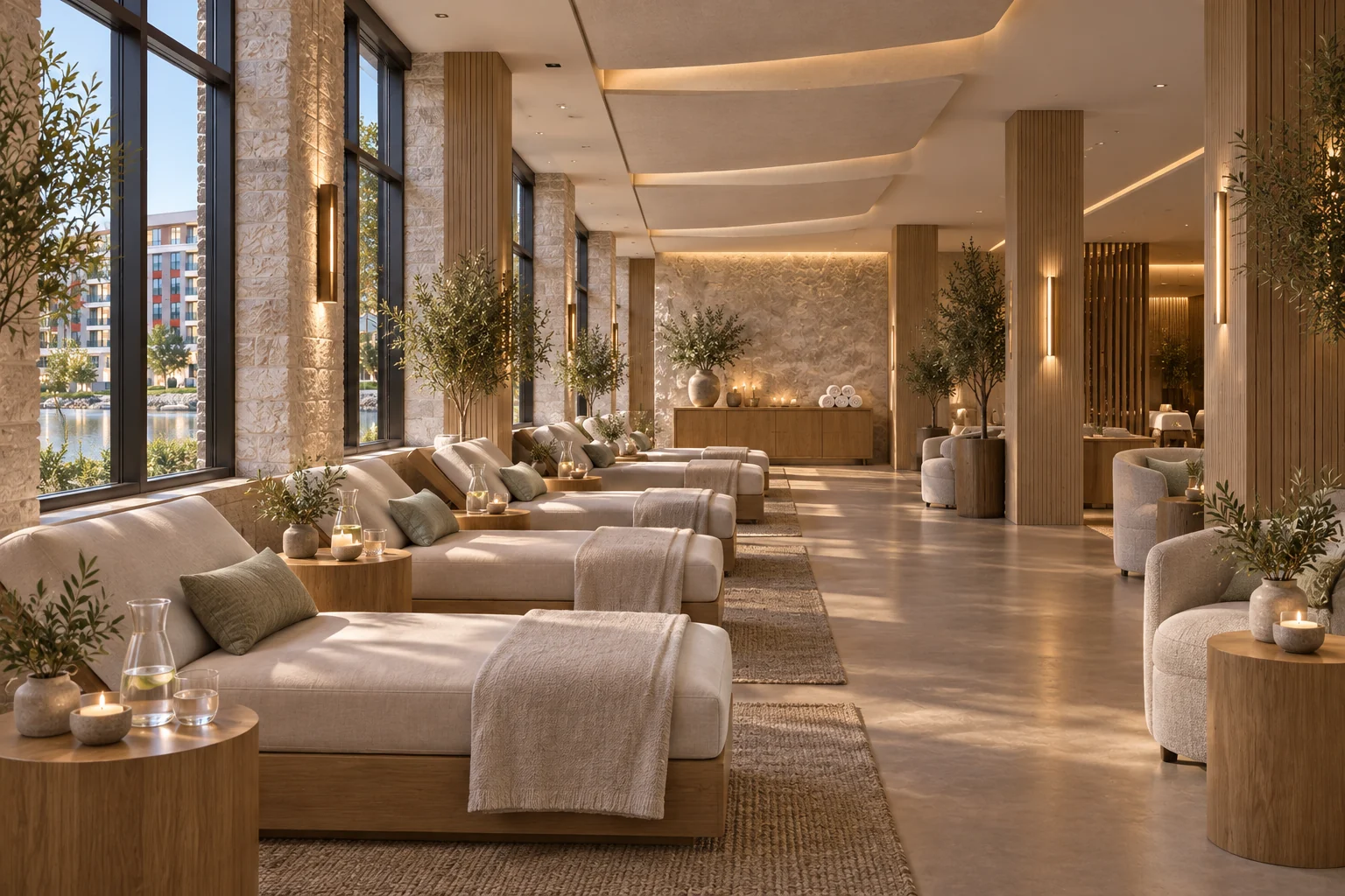 Proposed luxury day spa concept: relaxation lounge at 4474.