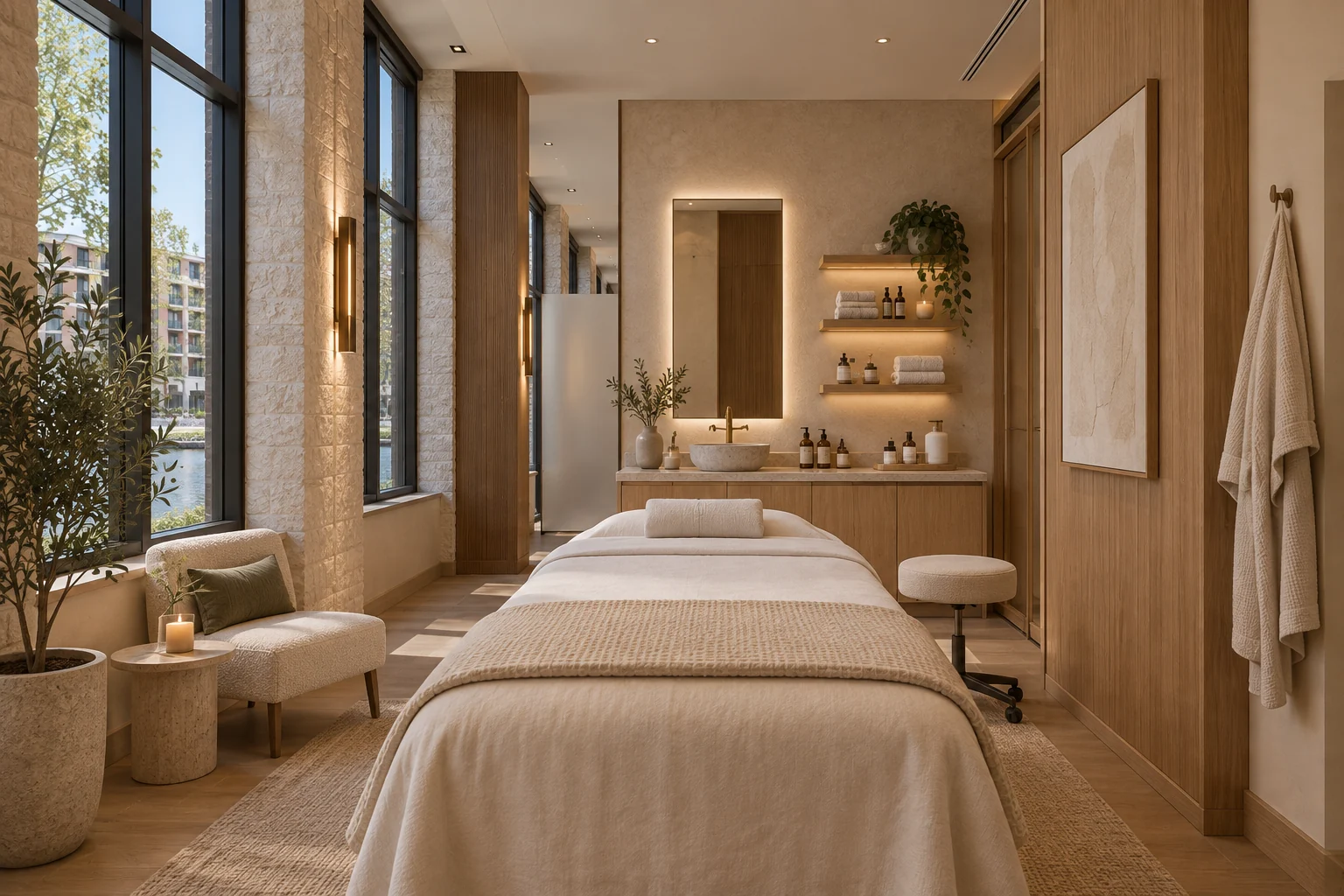 Proposed luxury day spa concept: skincare treatment rooms at 4474.