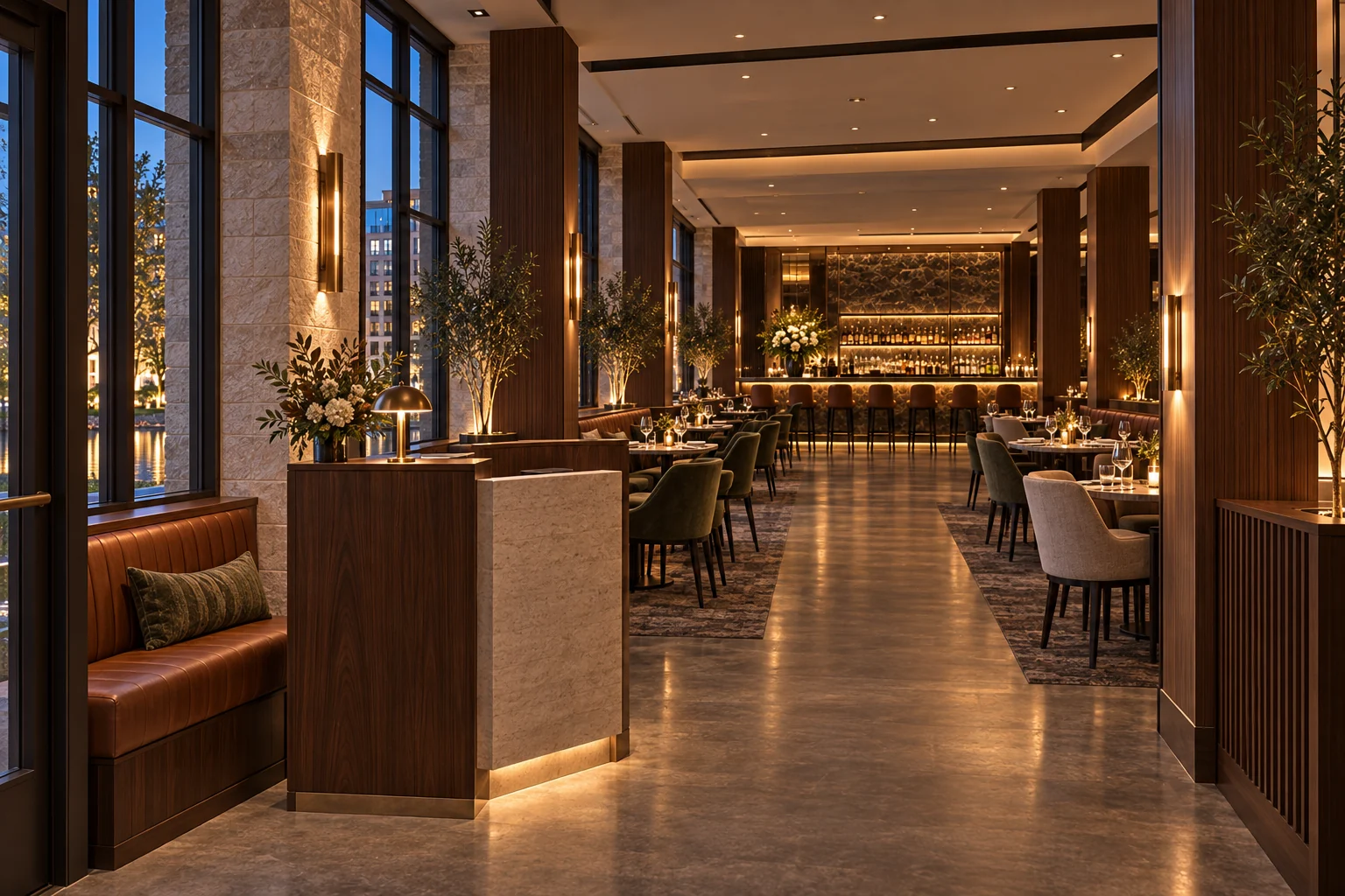 Proposed 45th steakhouse concept: west arrival + host at 4474.