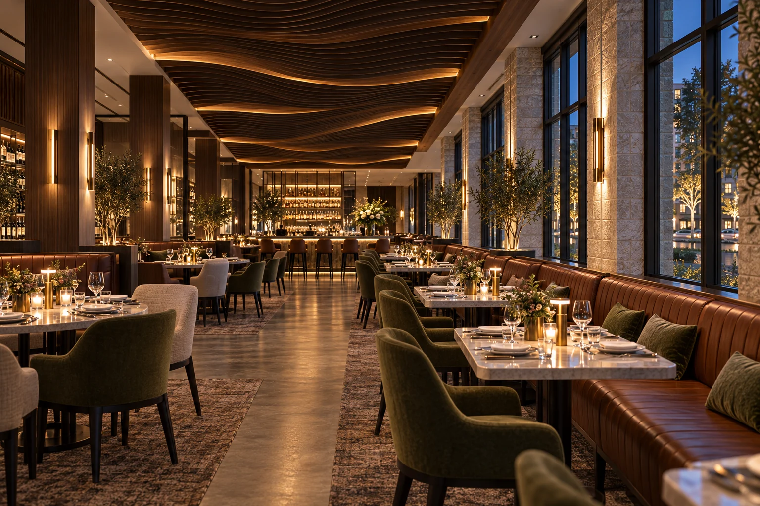 Proposed 45th steakhouse concept: south dining lounge at 4474.