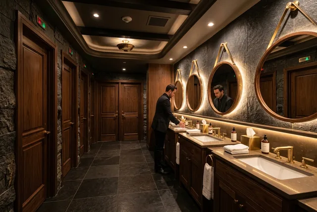 Shared restrooms + circulation
