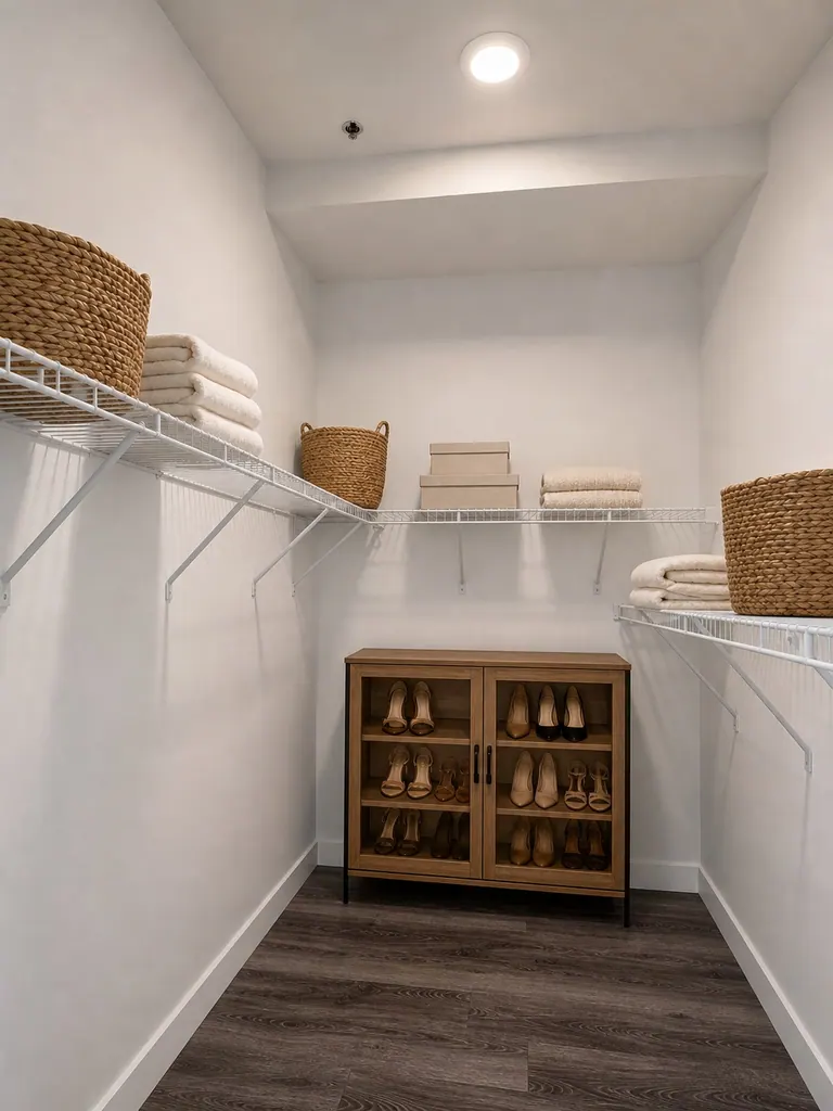 Makt walk-in closet with storage